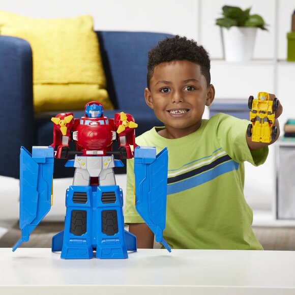 Transformers Optimus Prime Jumbo Jet Wing Racer With Bumblebee Figure Gift Ideas - Picture 5 of 6